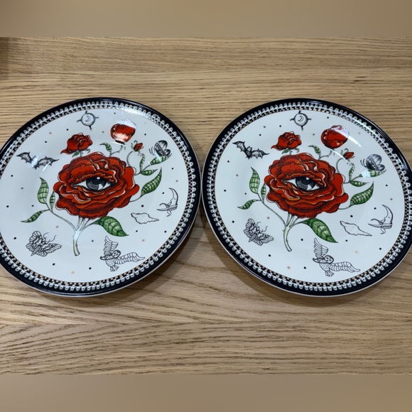 Anthropologie Florence Balducci Rose Halloween Stoneware Dessert Plates - Picture 2 of 4